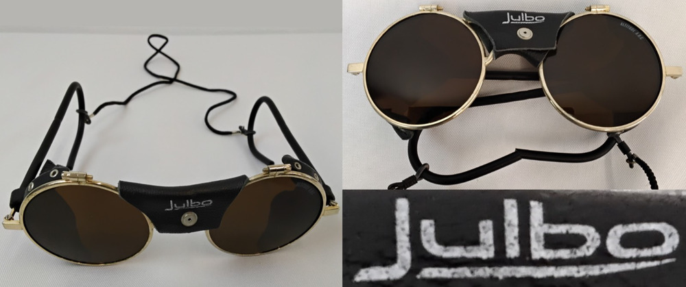 Vintage Julbo Glacier Sunglasses Leather Side Shields Altitude ARC France #Z6012